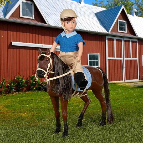 Lori Brian & Barnaby Mini ensemble bébé et cheval de 6 pouces avec accessoires pour enfants de 3 ans et plus