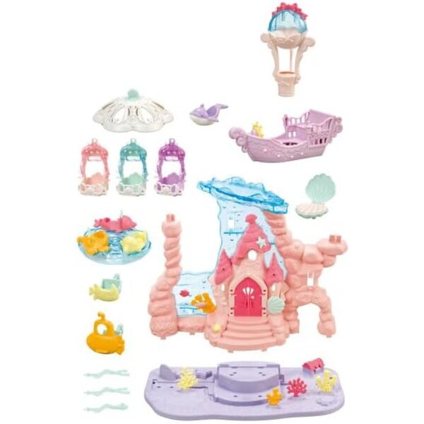 Calico Critters Meerjungfrauenschloss mit Fahrgeschäften und Baby-Meerjungfrau für Kinder ab 3 Jahren
