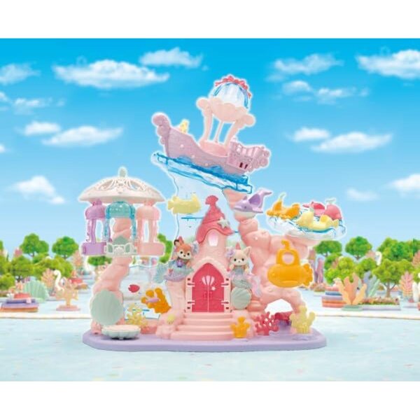 Calico Critters Meerjungfrauenschloss mit Fahrgeschäften und Baby-Meerjungfrau für Kinder ab 3 Jahren