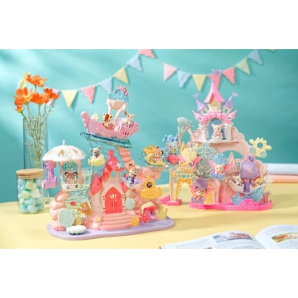 Calico Critters Meerjungfrauenschloss mit Fahrgeschäften und Baby-Meerjungfrau für Kinder ab 3 Jahren