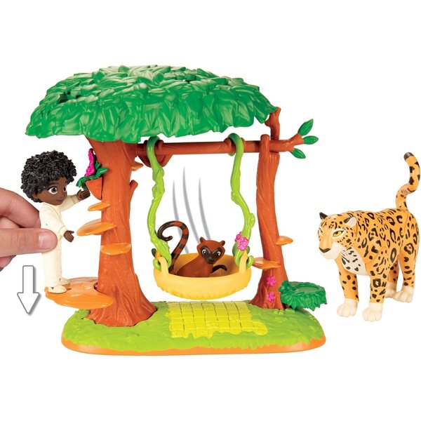 Disney Encanto Speelset Antonio met dierenschommelstoel en Jaguar-beeldje