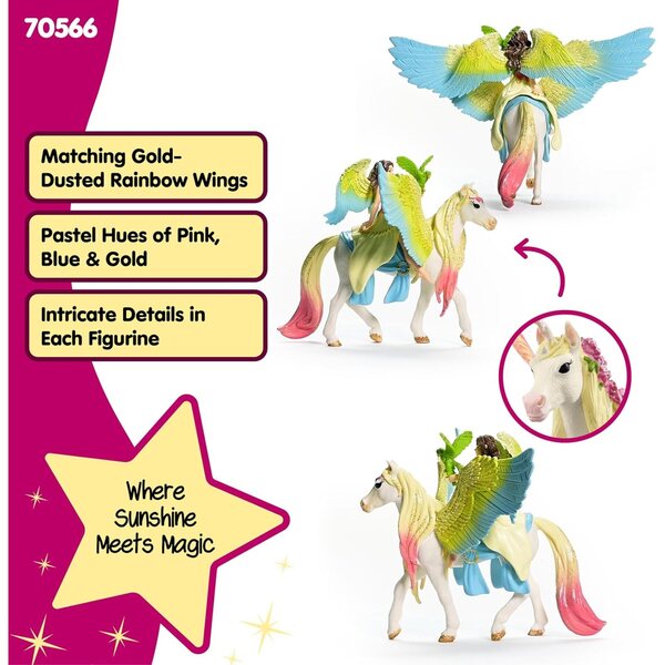 Schleich bayala 3-delige speelset met Fee Surah en Glitter Pegasus voor kinderen van 5-12 jaar