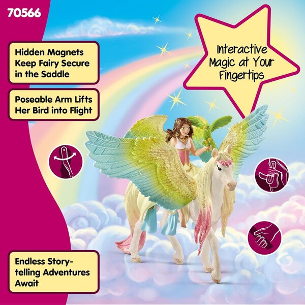 Schleich bayala 3-delige speelset met Fee Surah en Glitter Pegasus voor kinderen van 5-12 jaar