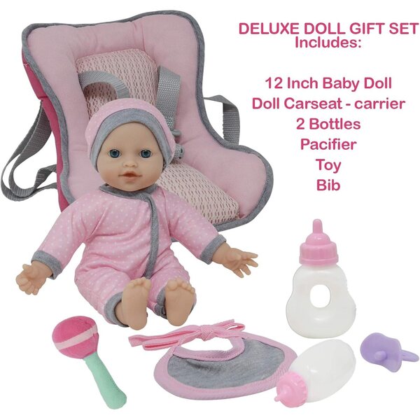 Babypuppentrage mit komplettem Zubehör und 12-Zoll-Softpuppe für Kinder