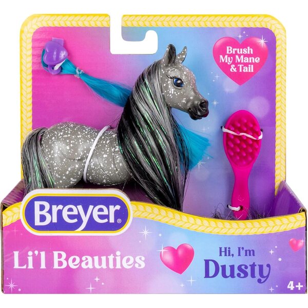 Breyer Horses Li'l Beauties Dusty – Apfelschimmelpferd mit kämmbarer Mähne und Schweif