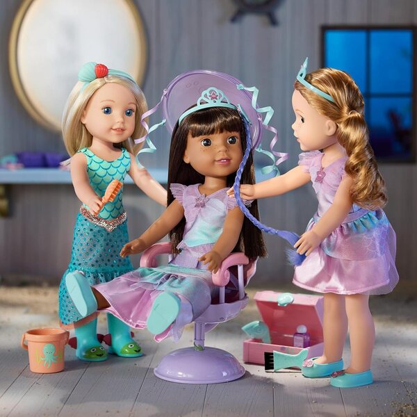 American Girl WellieWishers Spielset Salon mit farbwechselnden Haarverlängerungen