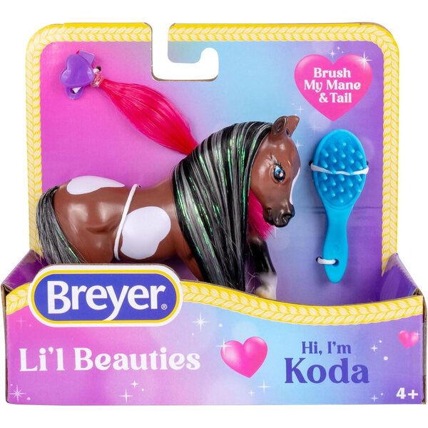 Breyer Horses Mane Beauty Li'l Beauties | Koda - Horse | Brushable Mane and Tail | 4.25" L x 3.25" H | Model #B-MB-10379
