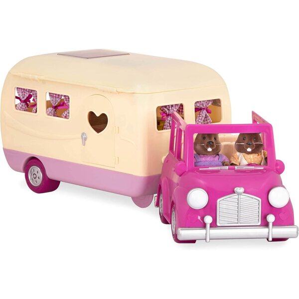 Li'l Woodzeez Camper Pink s příslušenstvím, 40dílná herní sada pro děti od 3 let