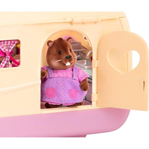 Li'l Woodzeez Camper Pink s příslušenstvím, 40dílná herní sada pro děti od 3 let