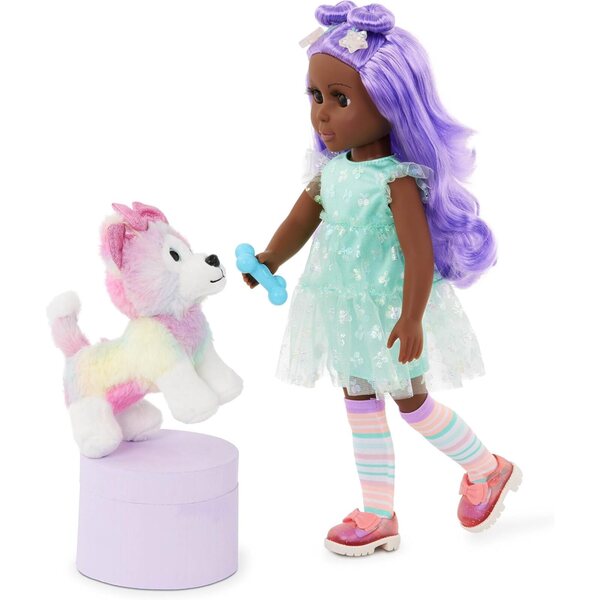 Glitter Girls Toby Dog Set s přenosnou boudou a vícebarevným příslušenstvím 3+ let