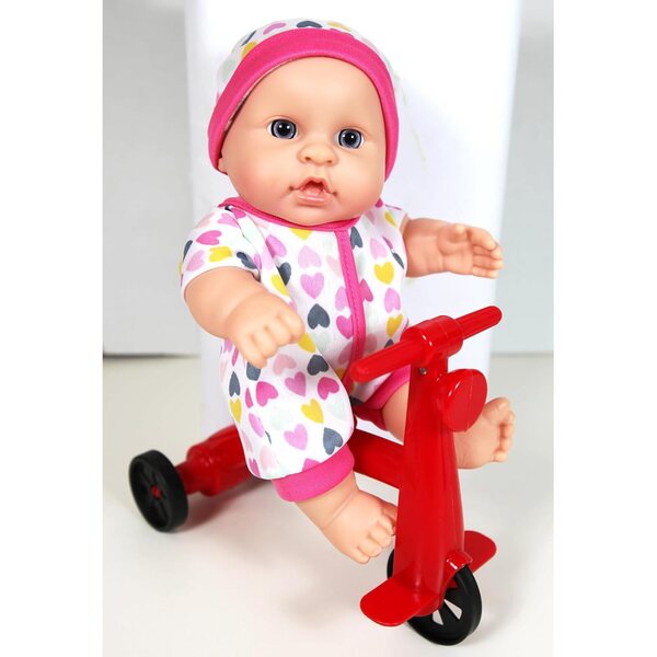Lissi: 8" Baby Doll Set: Scooter, Pushchair, Rocking Chair & Highchair - Colorful Play-Feeding-Travel Toy Playset, Foldable Design, Kids-Toddlers 2+