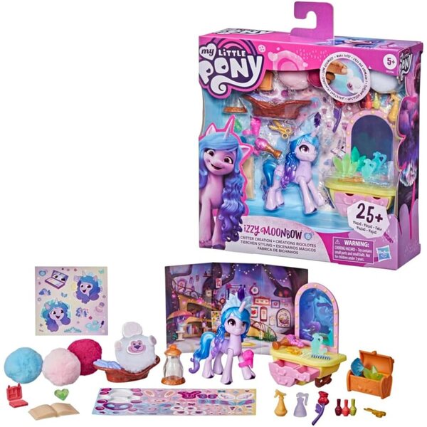 My Little Pony Izzy Moonbow - Kreatywne gry z 25 akcesoriami i przegubowym kucykiem 7,6 cm