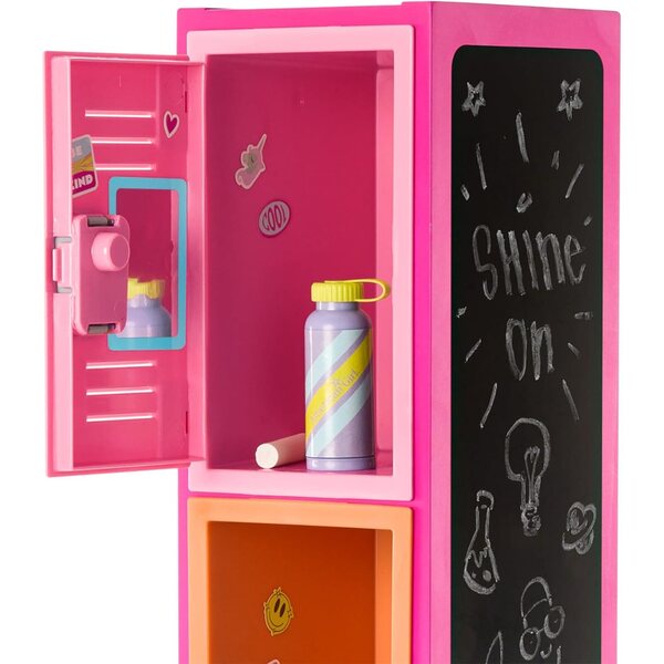 American Girl Truly Me 18-inch Doll Colorful Cubbies Locker Playset with Fold-out Hook and Real Chalkboard, For Ages 6+