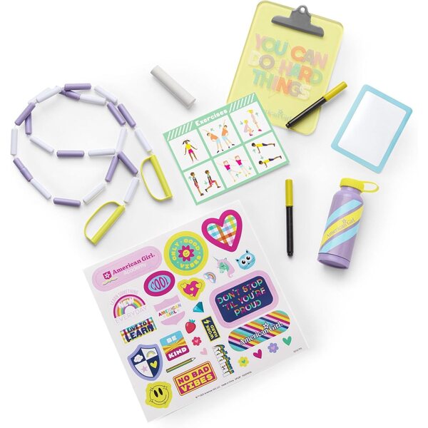 American Girl Truly Me 18-inch Doll Colorful Cubbies Locker Playset with Fold-out Hook and Real Chalkboard, For Ages 6+