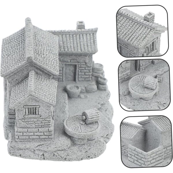 UPKOCH Casa Miniatura Cinese Antica per Micro Paesaggi e Decorazioni Vasi Fioriti