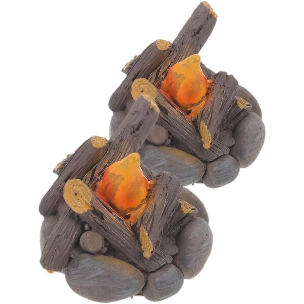 UPKOCH 2 Stück Miniatur-Lagerfeuer, dekoratives Ornament für Landschaftsbau und Puppen
