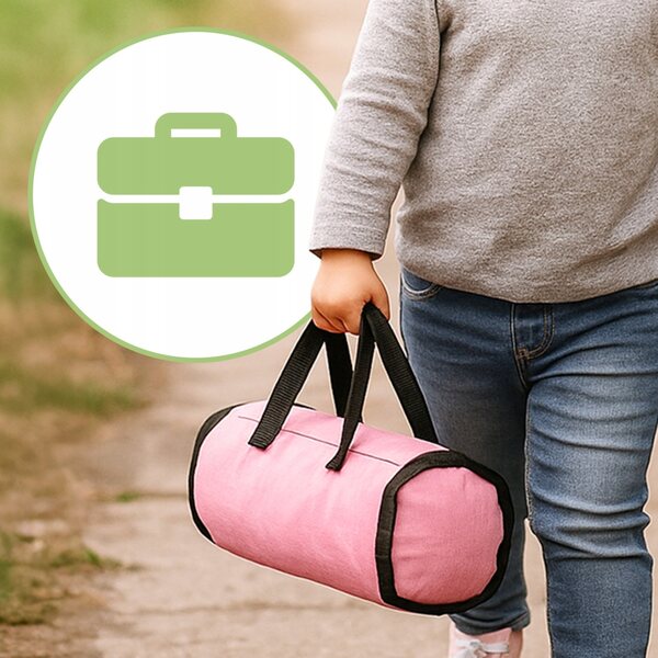 2-in-1-Bett und Hochstuhl für MalPlay-Puppen mit Bettwäsche und bunter Tasche