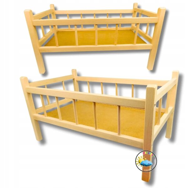 Letto in legno per bambole 50 cm - gioco ecologico e sicuro per bambini