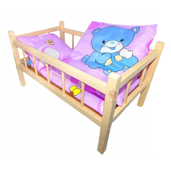 Letto in legno per bambole 50 cm - gioco ecologico e sicuro per bambini