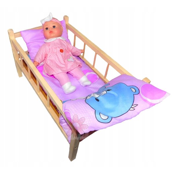 Letto in legno per bambole 50 cm - gioco ecologico e sicuro per bambini