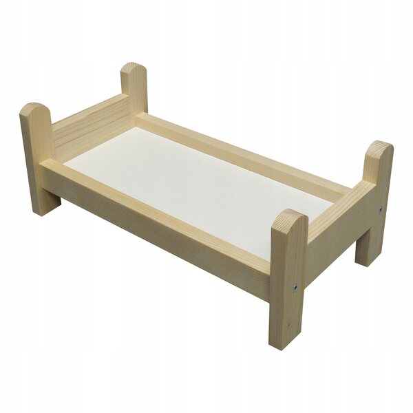 Lettino in legno per bambole solido e sicuro, altezza 17 cm, facile montaggio