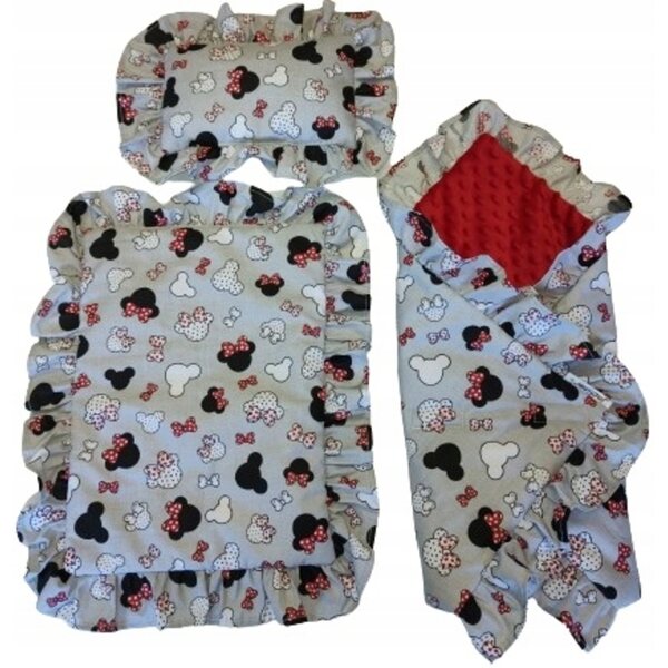 Komplettes Bettwäscheset für Puppen mit Rüschen und Schlafsack