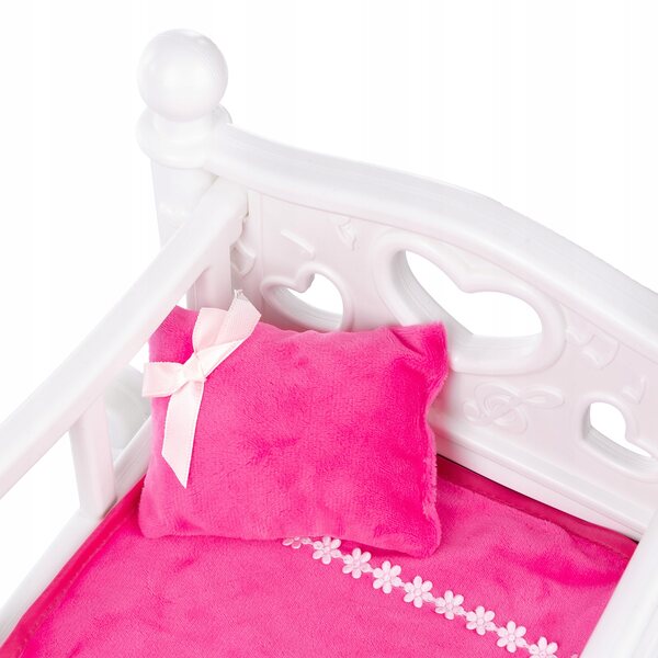 Kinderplay Lettino e Culla per Bambole 45 cm con Biancheria, Trasformabile e Colorata