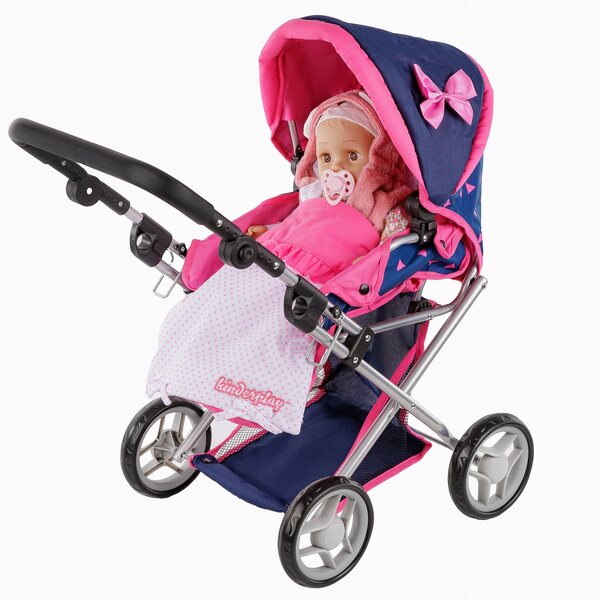 Set Completo di Biancheria per Passeggino delle Bambole Kinderplay con Coperta e Cuscino