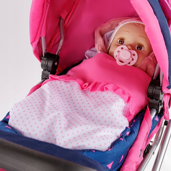 Set Completo di Biancheria per Passeggino delle Bambole Kinderplay con Coperta e Cuscino