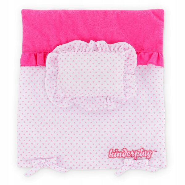 Set Completo di Biancheria per Passeggino delle Bambole Kinderplay con Coperta e Cuscino