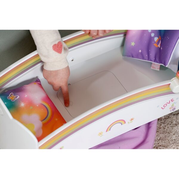 Baby Born Rainbow Kinderbett mit Lichtern und Geräuschen für Kinder ab 3 Jahren