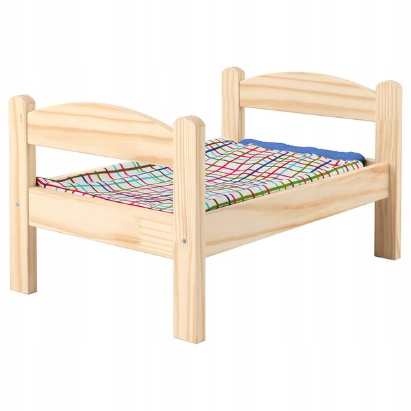 IKEA DUKTIG Lettino per Bambole in Legno con Materasso e Coperta