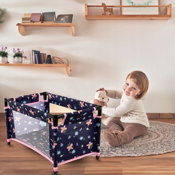 Letto da viaggio per bambole Kinderplay con borsa e accessori - facile da smontare