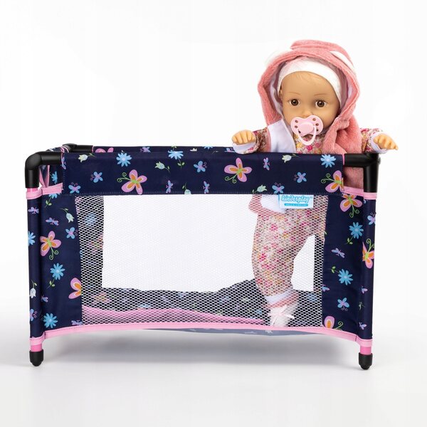 Letto da viaggio per bambole Kinderplay con borsa e accessori - facile da smontare