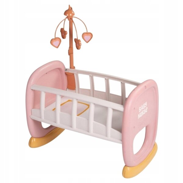 Smoby Baby Nurse Culla per Bambole con Carillon Rosa 42 cm in Plastica Riciclata