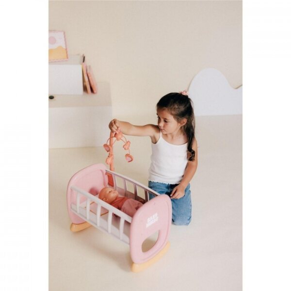Smoby Baby Nurse Culla per Bambole con Carillon Rosa 42 cm in Plastica Riciclata