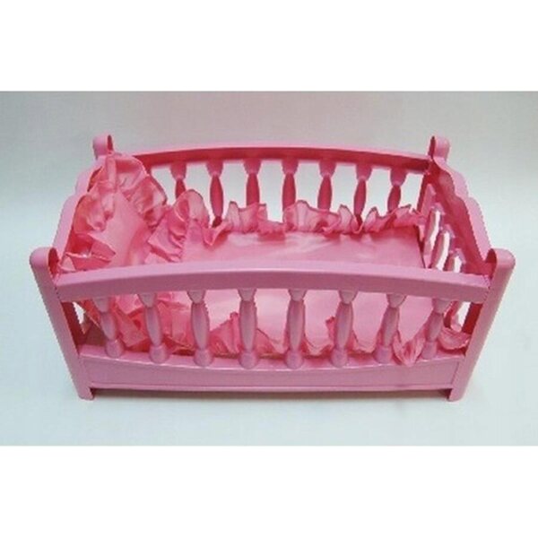 Bolo Puppenbett 45x26x21 cm mit rosa Bettwäsche für Mädchen ab 3 Jahren