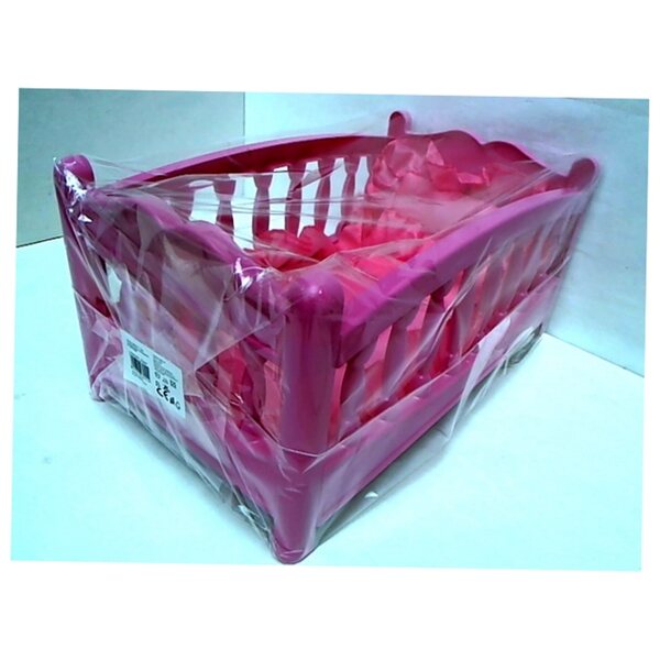 Bolo Puppenbett 45x26x21 cm mit rosa Bettwäsche für Mädchen ab 3 Jahren