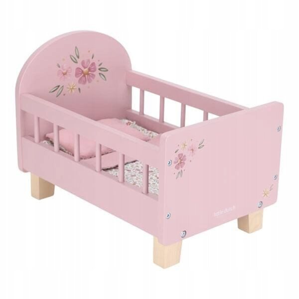 Little Dutch Puppenbett aus Holz mit FSC-zertifiziertem Leinen, 43 x 27,5 x 31,5 cm
