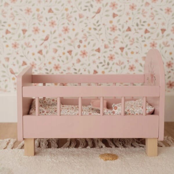 Little Dutch Puppenbett aus Holz mit FSC-zertifiziertem Leinen, 43 x 27,5 x 31,5 cm