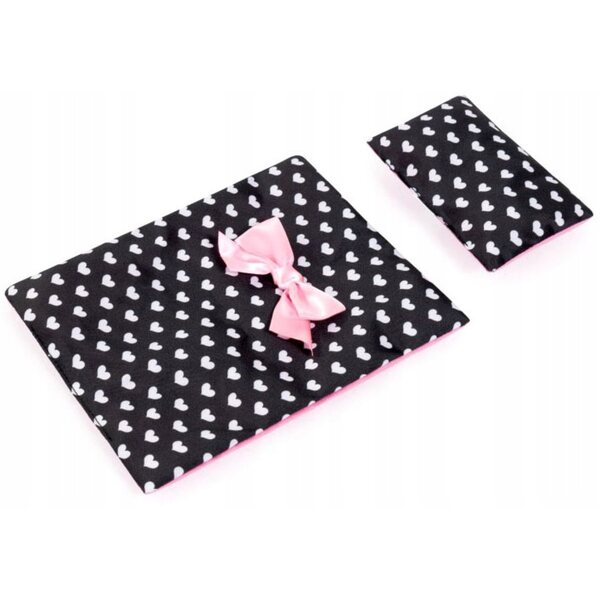 Bayer Design Multi Bed Puppenbett mit Zubehör und schwarz-rosa Haus