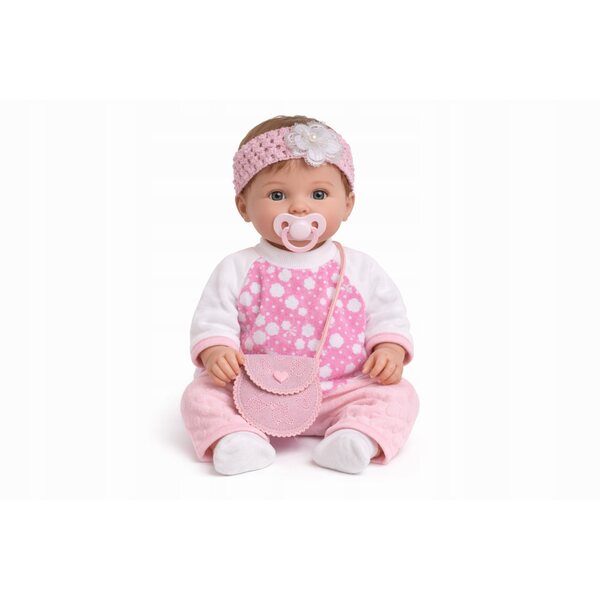 45-cm-Puppenkleid-Set mit Bluse, Hose und rosa Blumenschärpe