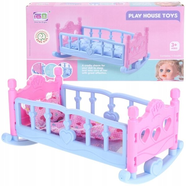 2in1 Wiege für Puppen mit Kissen und Bettdecke Nobo Kids