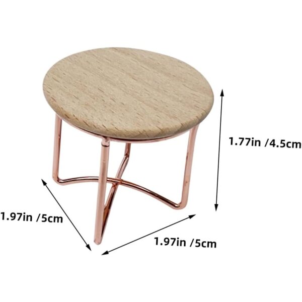 VICASKY 2 Tavoli da Tè in Miniatura in Legno e Metallo per Casa delle Bambole