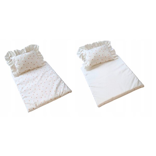 2-teiliges Puppenbettwäscheset mit Decke und Kinderwagenkissen