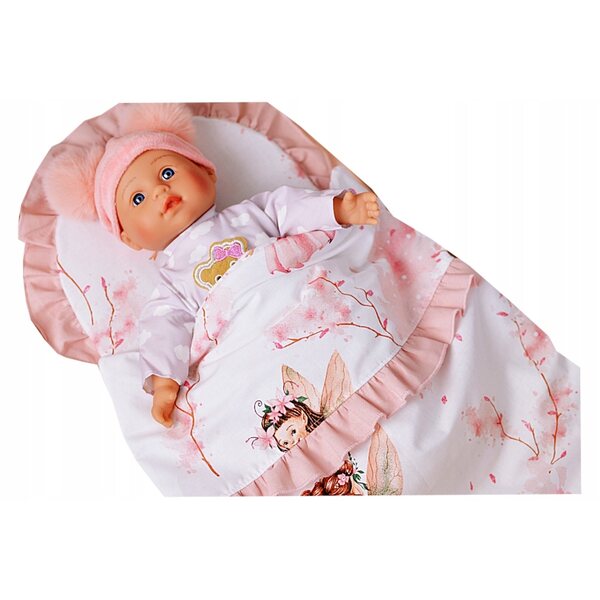 Bettwäscheset aus 100 % Baumwolle für Puppenbetten mit Rüschen und hypoallergener Polsterung