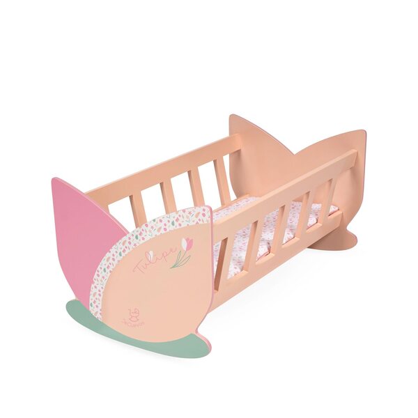 Culla in legno per bambole DeCuevas Tulipe 2025 design tulipano pastel