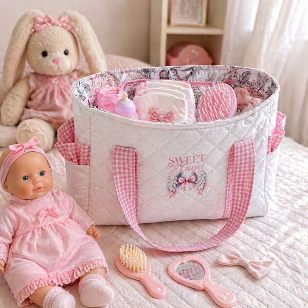 Lusso torba bianca e rosa per accessori bambola Sweet Angel edizione limitata