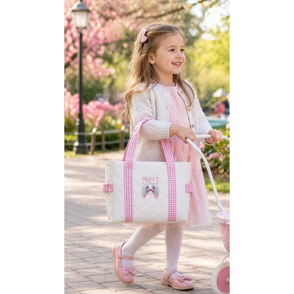 Lusso torba bianca e rosa per accessori bambola Sweet Angel edizione limitata