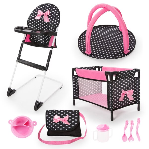 9-in-1-Set für Puppen mit Reisebett und Bayer-Design-Zubehör